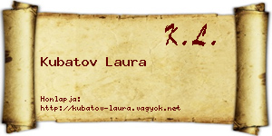Kubatov Laura névjegykártya