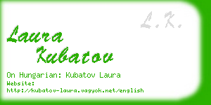 laura kubatov business card